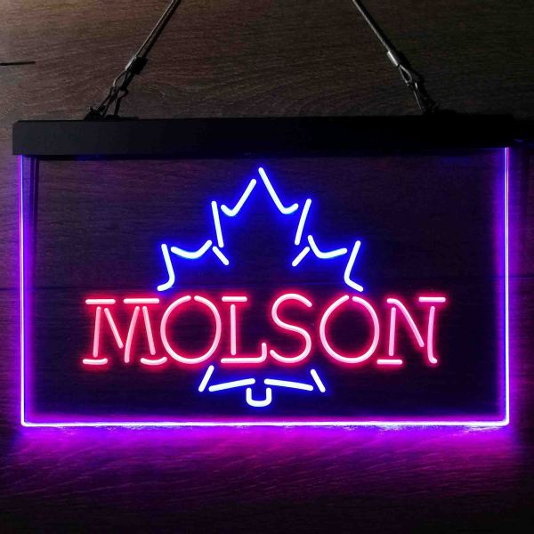 Molson Maple Leaf Dual LED Neon Light Sign